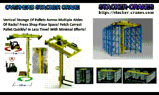 AS/RS Automated Storage-Retrieval System By Overhead Stacker Cranes For Vertical Storage Of Goods Across Multiple Aisles Of Racks For Factories-Warehouses-DC